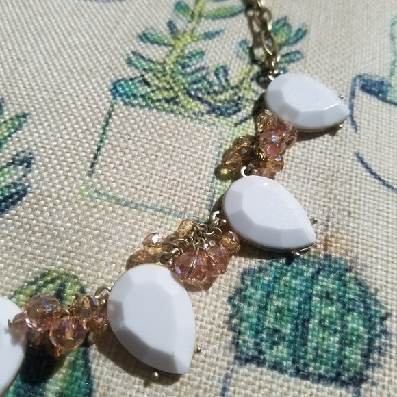 Francesca's Gold Pink Boho Statement Necklace OS Boutique Bling Dusty Rose - Picture 4 of 4